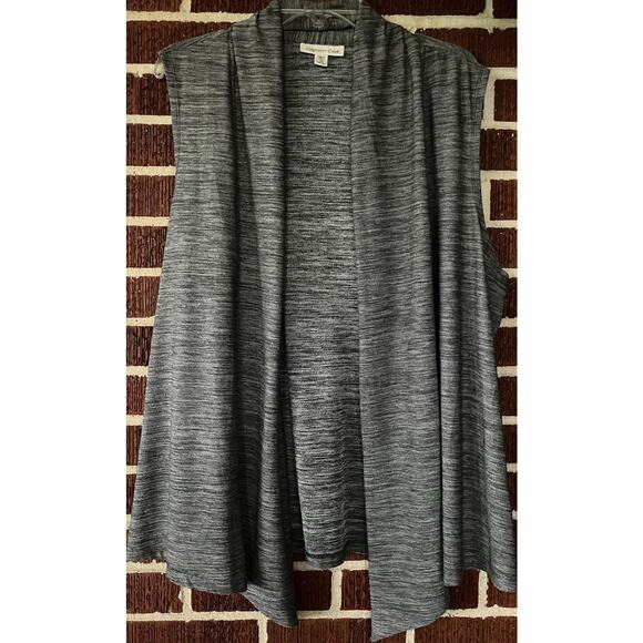 Coldwater Creek Black Slub Sleeveless Knit Cardigan Size 1X - Picture 1 of 3